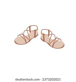 Stylish sandals on white background