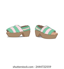 Stylish sandals on white background