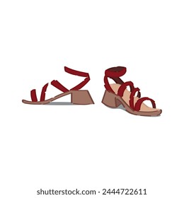 Stylish sandals on white background