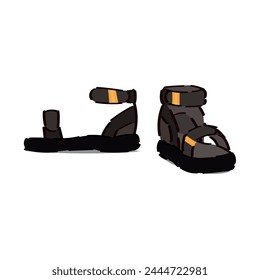 Stylish sandals on white background