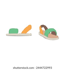 Stylish sandals on white background