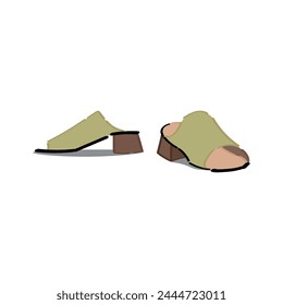 Stylish sandals on white background