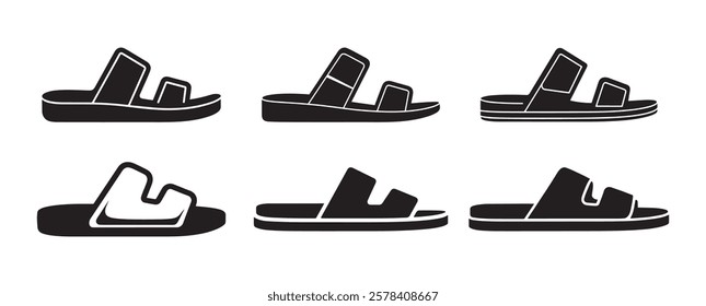 Stylish sandals set isolated white background