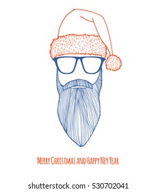 Stylish Santa. Christmas card.