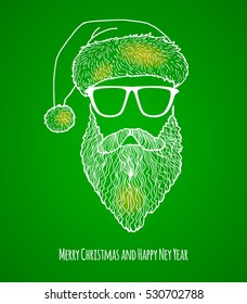 Stylish Santa. Christmas card.