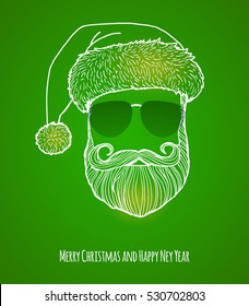 Stylish Santa. Christmas card.