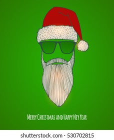 Stylish Santa. Christmas card.