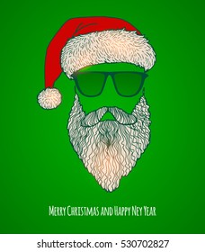 Stylish Santa. Christmas card.
