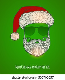 Stylish Santa. Christmas card.