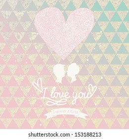 Elegante Guardar la tarjeta Date en colores románticos. Invitación nupcial moderna en colores azul claro y rosa en vector