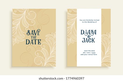 stylish save the date wedding invitation card design