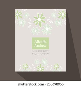 Stylish save the date or wedding invitation card.