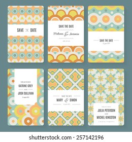 Stylish save the date or wedding invitation card collection. Vector romantic card template. Perfect for wedding invitations, wedding cards, baby shower.