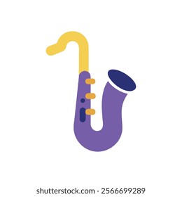 Stylish Saxophone Icon Illustration Design