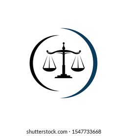 a stylish scales of justice logo design vector for law lirm law Office and lawyer services