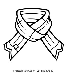 Stylish scarf outline in vector format, perfect for accessory graphics.