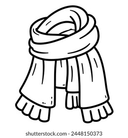 Stylish scarf outline in vector format, perfect for accessory graphics.