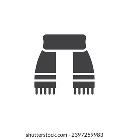Stylish scarf vector icon. filled flat sign for mobile concept and web design. Winter scarf glyph icon. Symbol, logo illustration. Vector graphics