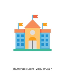 Stylish School Building Entrance Icon