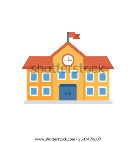 Stylish School Building Graphic Icon