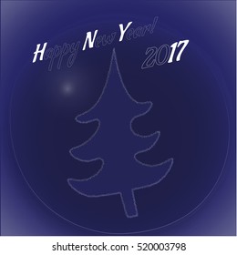 Stylish scratchy christmas tree on ice