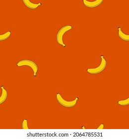 Stylish seamless background with bananas. Seamless vector pattern