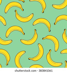 Stylish seamless background with bananas. Seamless vector pattern