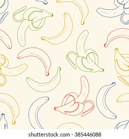 Stylish seamless background with bananas. Seamless vector pattern