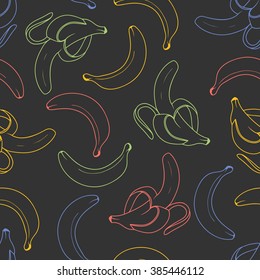 Stylish seamless background with bananas. Seamless vector pattern