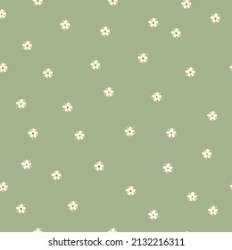 Stylish seamless background with dark green flowers and chamomile flowers. Vector pattern with stylized colors of fashionable color. For fabrics, scrapbooking, paper