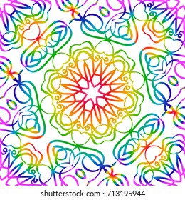 stylish seamless background with flower design. vector illustration. rainbow LGBT color