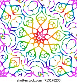 stylish seamless background with flower design. vector illustration. rainbow LGBT color