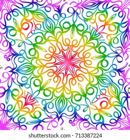 stylish seamless background with flower design. vector illustration. rainbow LGBT color