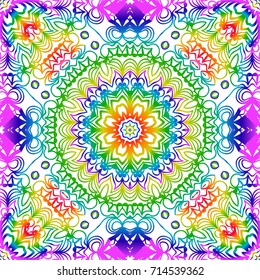 stylish seamless background with flower design. vector illustration. rainbow LGBT color