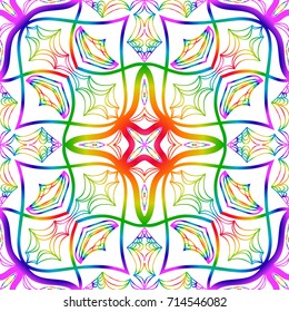 stylish seamless background with flower design. vector illustration. rainbow LGBT color