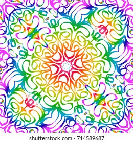 stylish seamless background with flower design. vector illustration. rainbow LGBT color