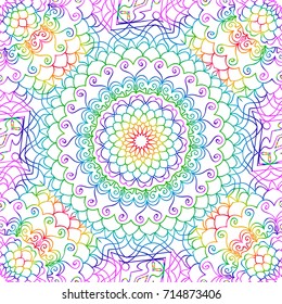 stylish seamless background with flower design. vector illustration. rainbow LGBT color
