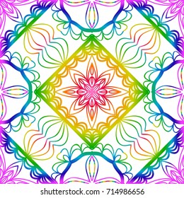 stylish seamless background with flower design. vector illustration. rainbow LGBT color