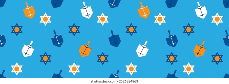 Stylish seamless banner for the Jewish holiday Hanukkah.