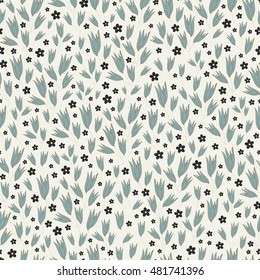 Stylish seamless colorful vector background with decorative tender flowers