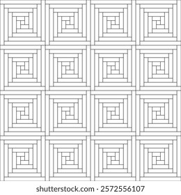 Stylish seamless geometric vector pattern with thin line square design