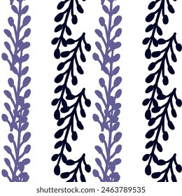 Stylish seamless leaf pattern with a modern twist, perfect for wallpapers and textiles, featuring a mix of nature and abstract elements.
