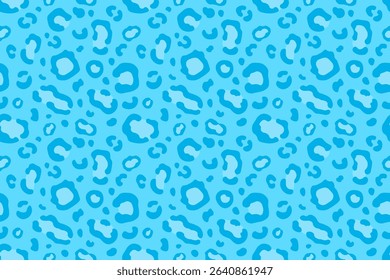 Stylish seamless leopard print pattern in blue tones. Ideal for fashion, fabric, wallpaper, and digital backgrounds.