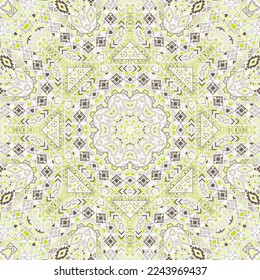 Elegante ornamento impecable con composición de elementos geométricos. Motif de etnia americana. Impresión textil. Geometría de elementos pequeños. Patrón de retracción vectorial.