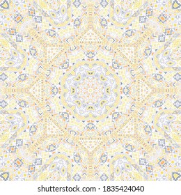 Stylish seamless ornament of simple geometry shapes composition. Ethnic apache motif. Textile print. Small elements geometry. Vector embroidery pattern.