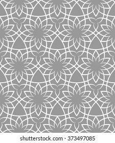 Stylish seamless pattern. Abstract floral design with elegant lines and flowers