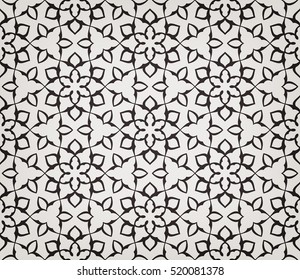 Stylish seamless pattern. Abstract floral design with elegant lines and scrolls. Arabesque.