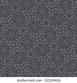 Diseño impecable. Diseño floral abstracto con líneas y rollos elegantes. arábico