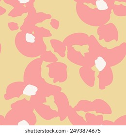 Stylish seamless pattern with abstract flowers. Vector square background, illustration, print, design