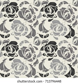 Stylish seamless pattern with abstract roses can be used for linen, design fabric, textile and more creative ideas.